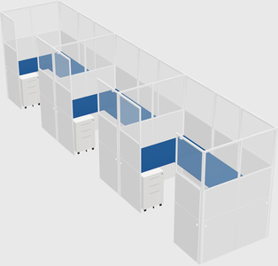 U-shaped cubicle