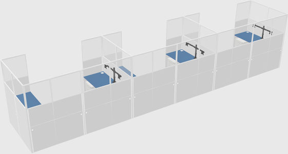 U-shaped cubicle