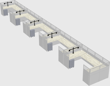 U-shaped cubicle