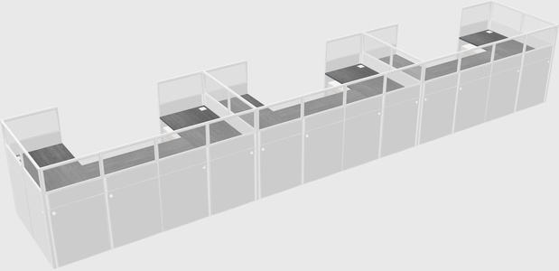 U-shaped cubicle