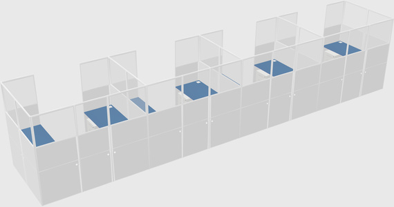U-shaped cubicle