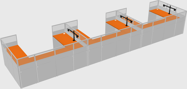 U-shaped cubicle