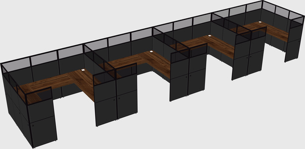 U-shaped cubicle