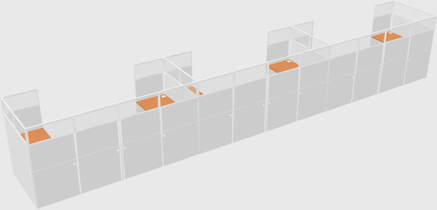 U-shaped cubicle