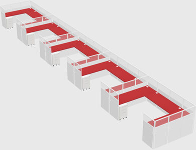 U-shaped cubicle
