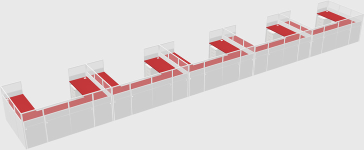 U-shaped cubicle