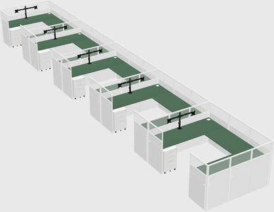 U-shaped cubicle