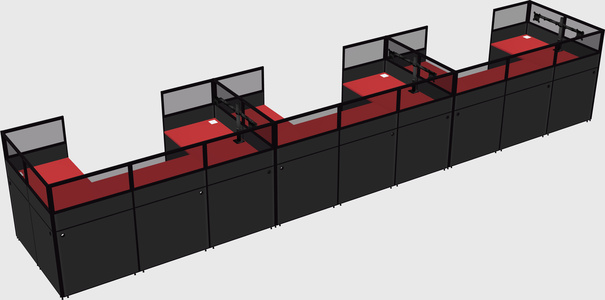 U-shaped cubicle