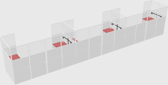 U-shaped cubicle