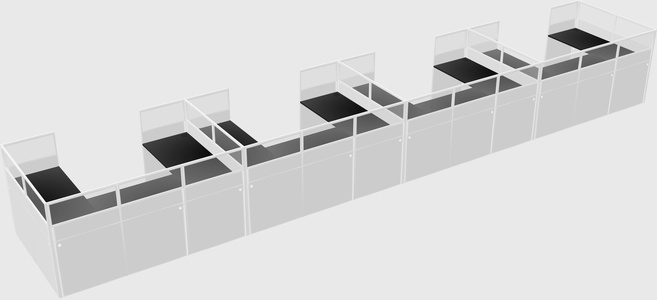 U-shaped cubicle