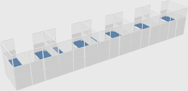 U-shaped cubicle