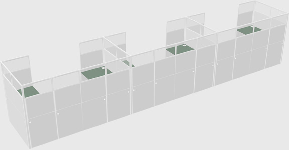 U-shaped cubicle