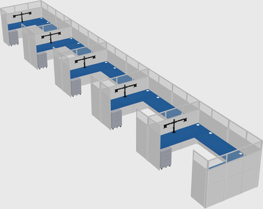 U-shaped cubicle