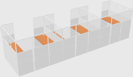 U-shaped cubicle
