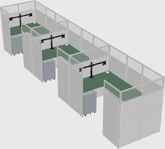 U-shaped cubicle