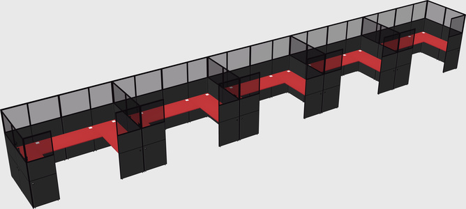 U-shaped cubicle