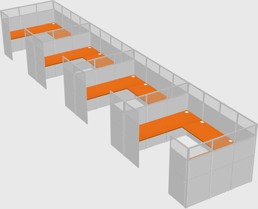 U-shaped cubicle