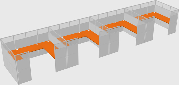 U-shaped cubicle