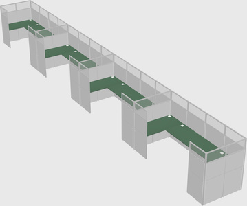 U-shaped cubicle