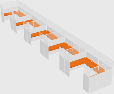 U-shaped cubicle