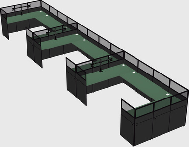U-shaped cubicle