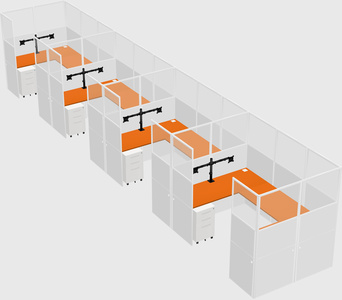 U-shaped cubicle