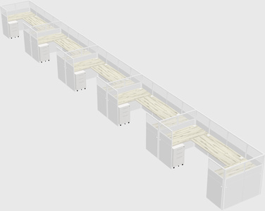 U-shaped cubicle