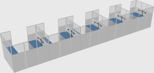 U-shaped cubicle