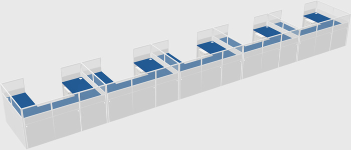 U-shaped cubicle