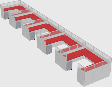 U-shaped cubicle