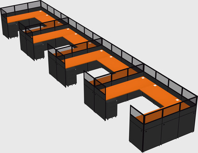 U-shaped cubicle