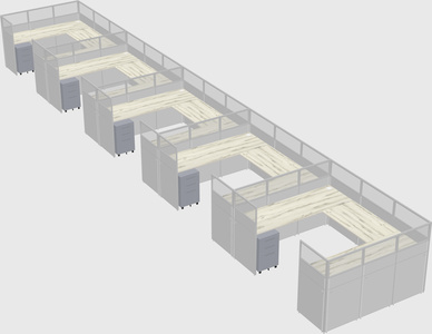 U-shaped cubicle