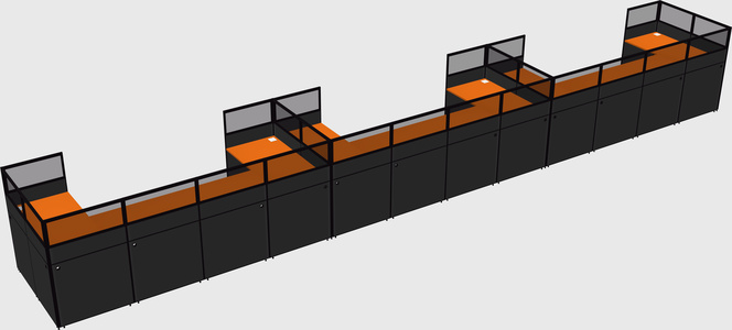 U-shaped cubicle