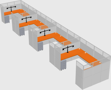 U-shaped cubicle