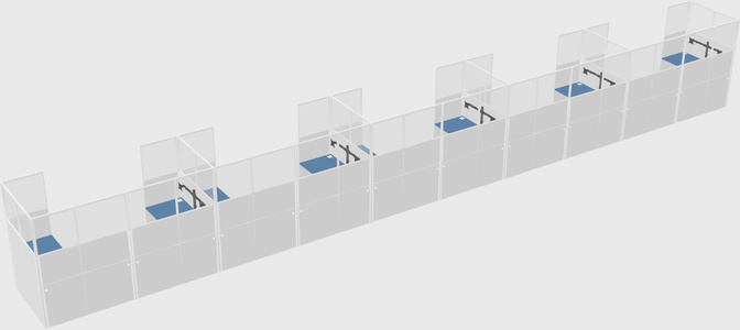 U-shaped cubicle