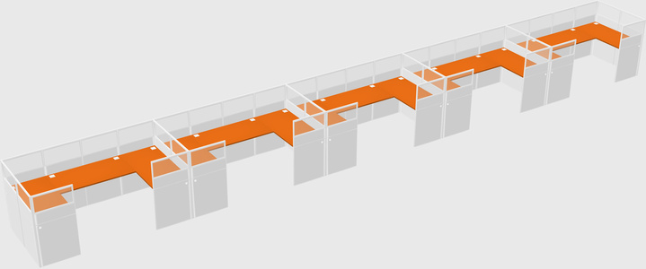 U-shaped cubicle