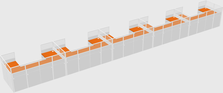 U-shaped cubicle