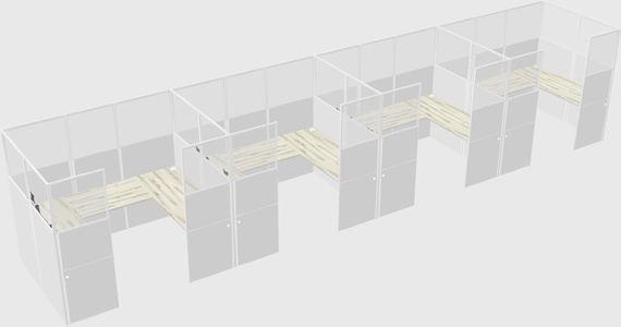 U-shaped cubicle