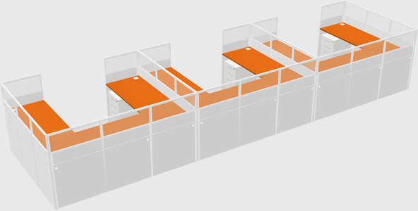 U-shaped cubicle