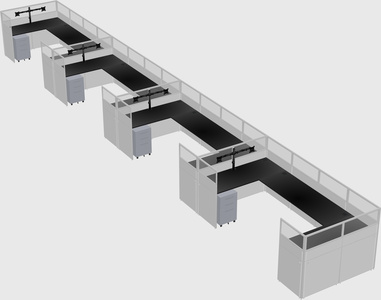 U-shaped cubicle