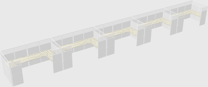 U-shaped cubicle