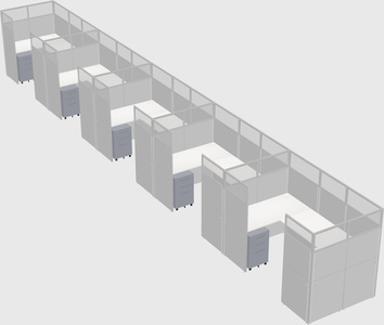 U-shaped cubicle