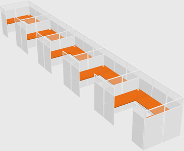U-shaped cubicle