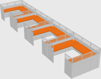 U-shaped cubicle