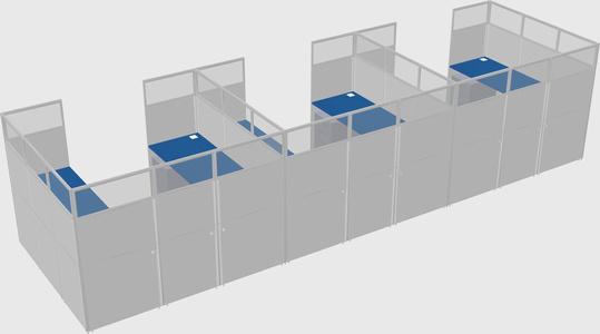U-shaped cubicle