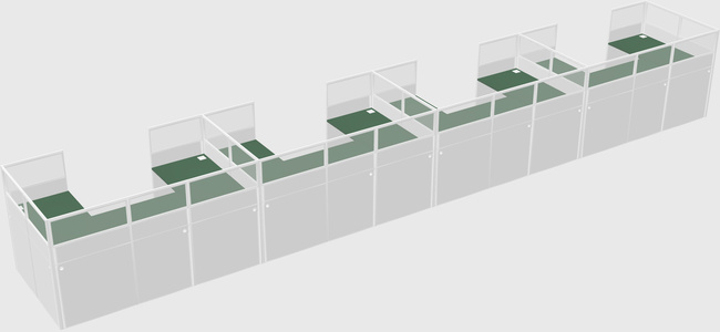 U-shaped cubicle