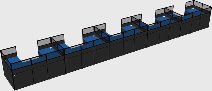U-shaped cubicle