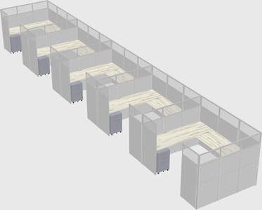 U-shaped cubicle