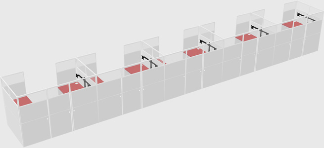 U-shaped cubicle