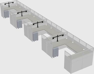 U-shaped cubicle